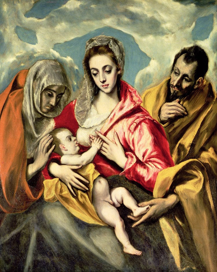 Virgin And Child With Ss. Anne And Joseph 1587 96 By El Greco Fine Art Print