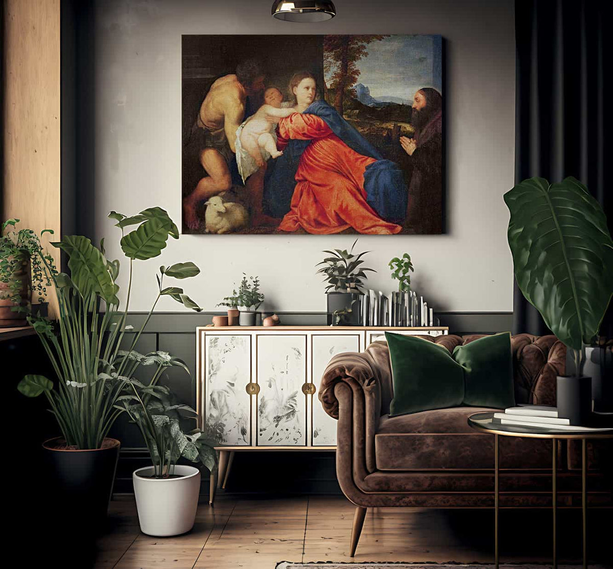 Virgin And Infant With Saint John The Baptist And Donor By Titian Fine Art Print