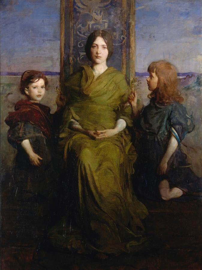 Virgin Enthroned By Abbott Handerson Thayer Fine Art Print