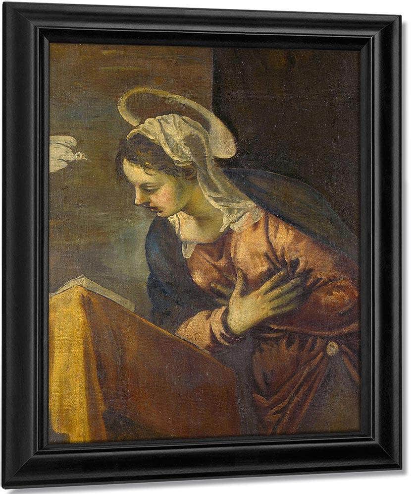 Virgin From The Annunciation To The Virgin By Tintoretto Fine Art Print