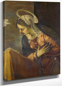 Virgin From The Annunciation To The Virgin By Tintoretto Fine Art Print