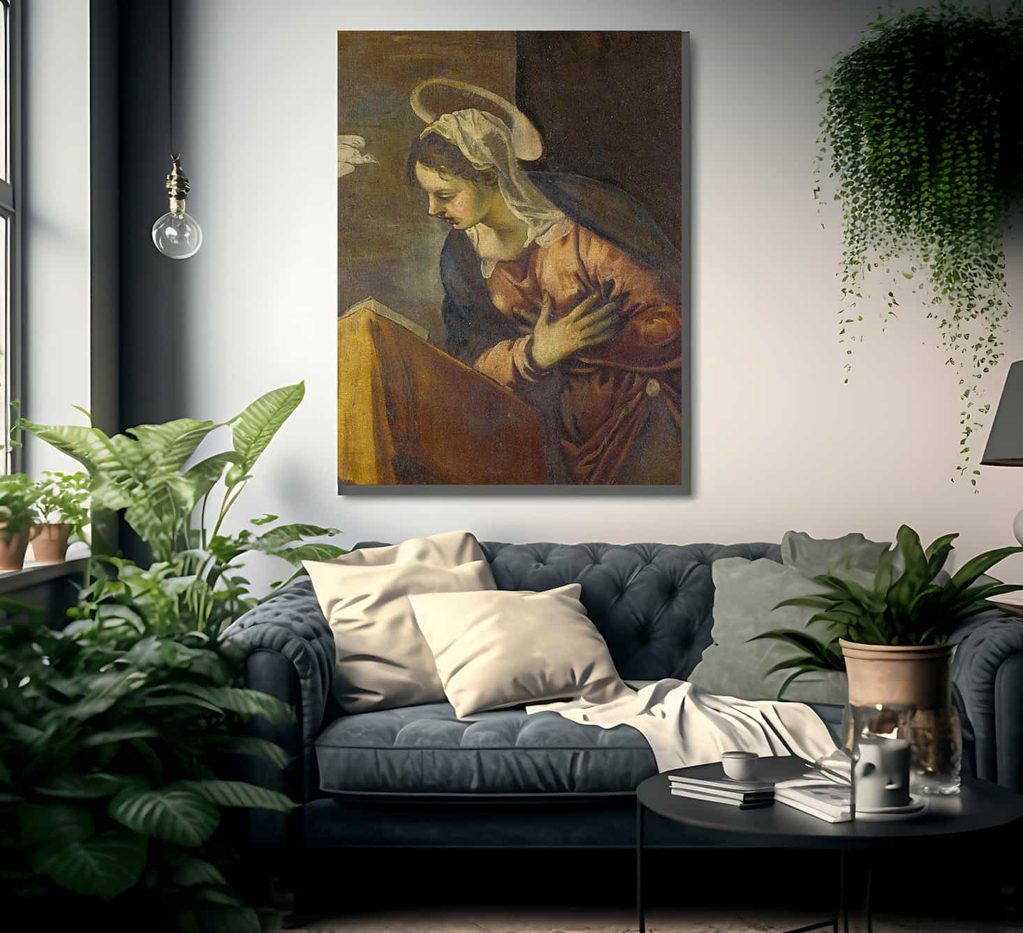 Virgin From The Annunciation To The Virgin By Tintoretto Fine Art Print