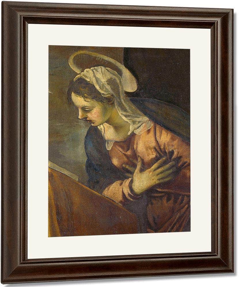 Virgin From The Annunciation To The Virgin By Tintoretto Fine Art Print
