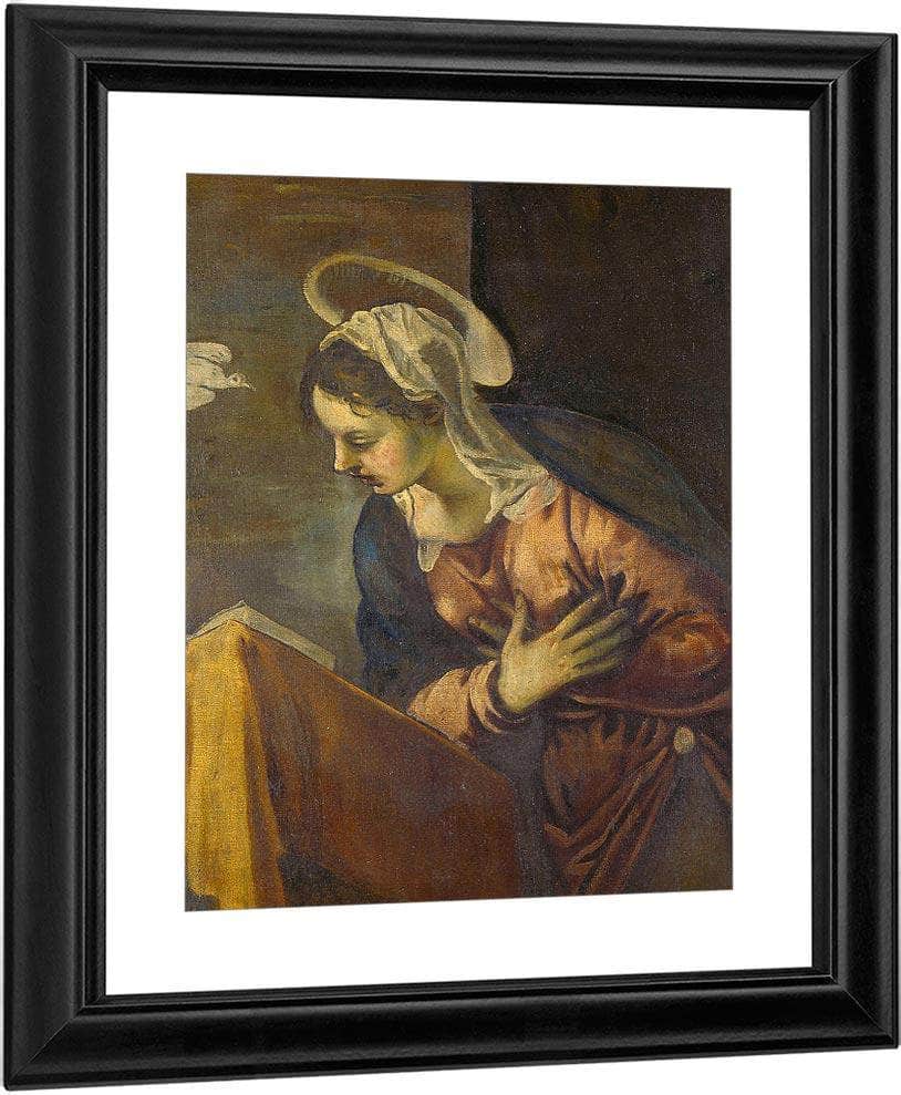 Virgin From The Annunciation To The Virgin By Tintoretto Fine Art Print