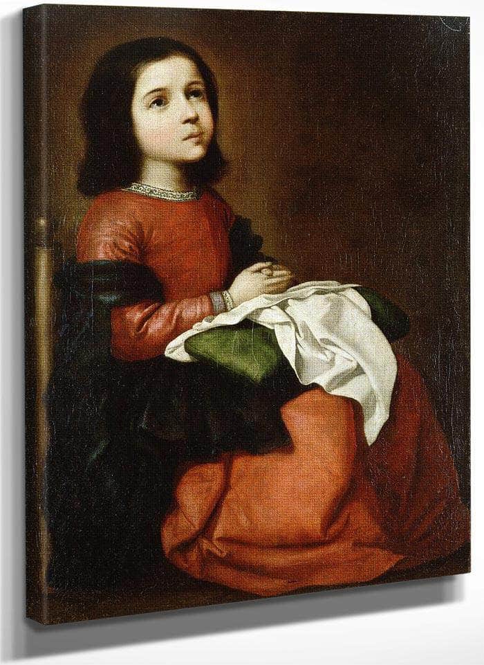 Virgin Mary As A Child By Francisco De Zurbaran Fine Art Print