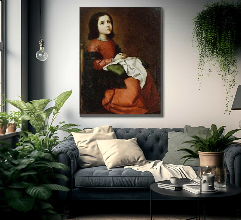 Virgin Mary As A Child By Francisco De Zurbaran Fine Art Print