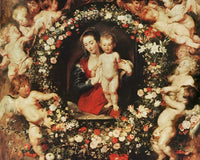 Virgin With A Garland Of Flowers By Peter Paul Rubens Fine Art Print