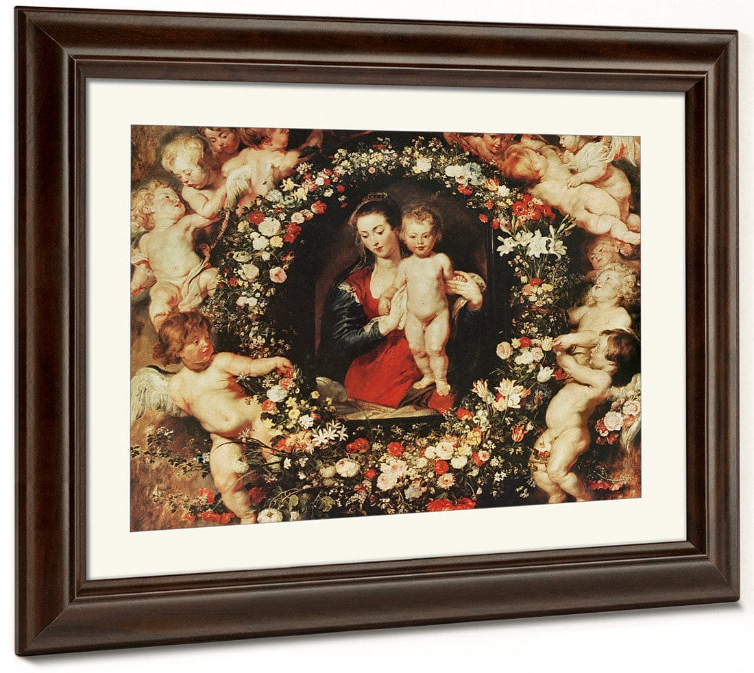 Virgin With A Garland Of Flowers By Peter Paul Rubens Fine Art Print