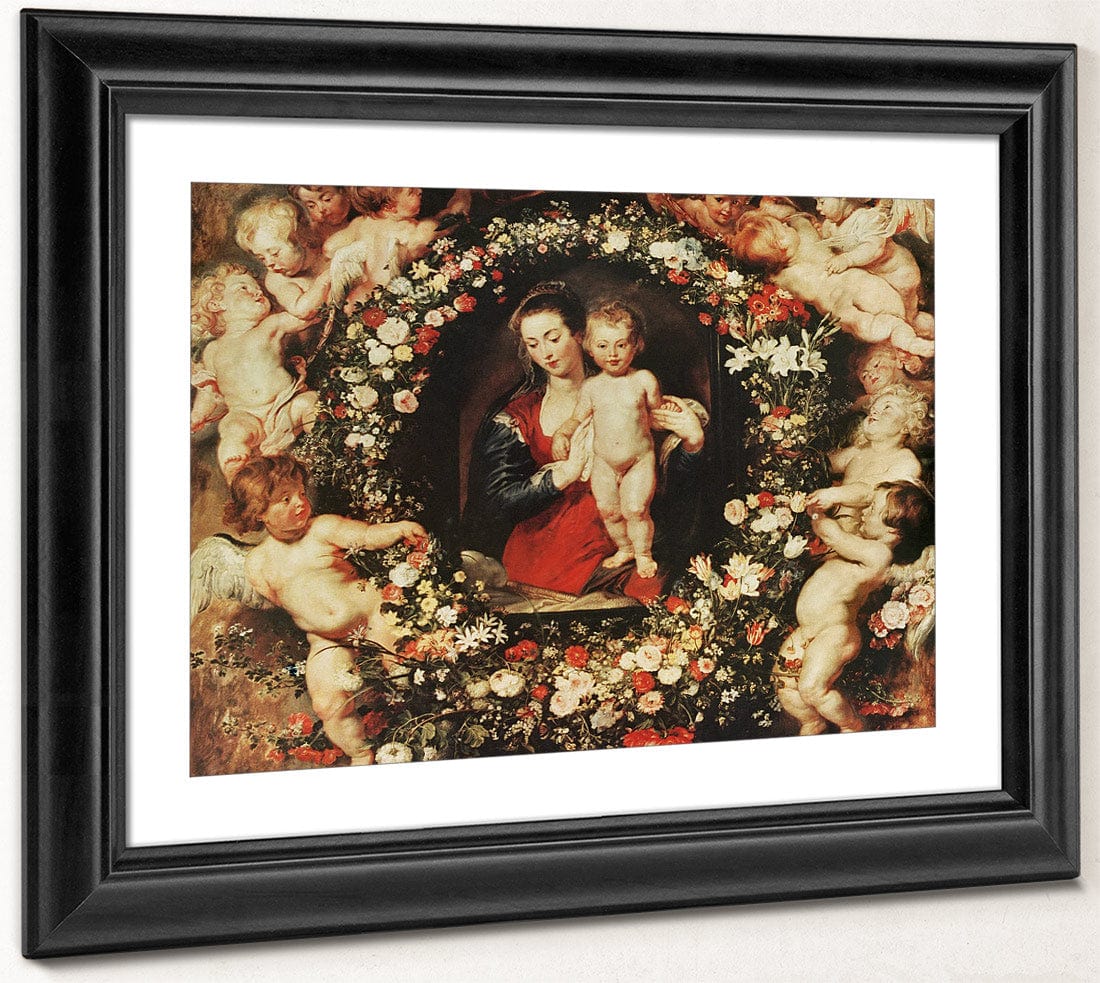 Virgin With A Garland Of Flowers By Peter Paul Rubens Fine Art Print