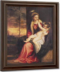 Virgin With Child At Sunset By Titian Fine Art Print