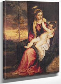 Virgin With Child At Sunset By Titian Fine Art Print