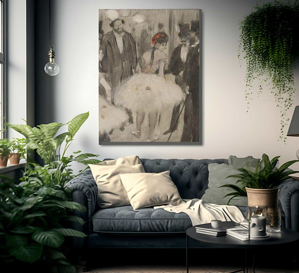 Virginie Being Admired While The Marquis Cavalcanti Looks On By Edgar Degas Fine Art Print