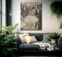 Virginie Being Admired While The Marquis Cavalcanti Looks On By Edgar Degas Fine Art Print