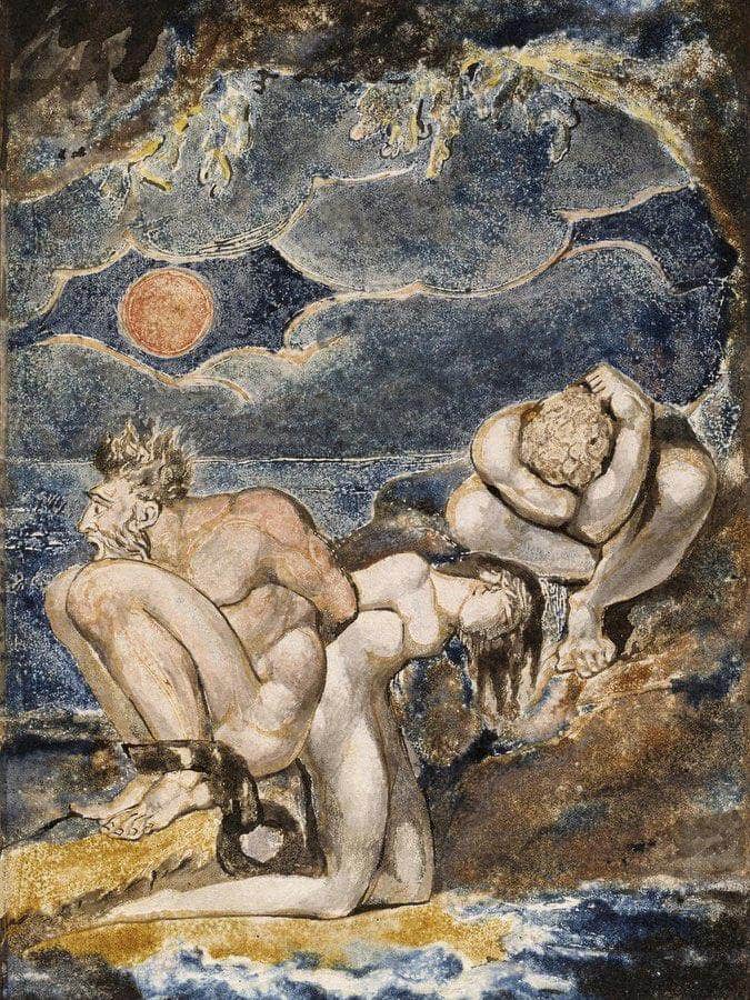 Visions Of The Daughters Of Albion Frontispiece 1795 Etching And Watercolor 17X12Cm Tate Uk By William Blake Fine Art Print