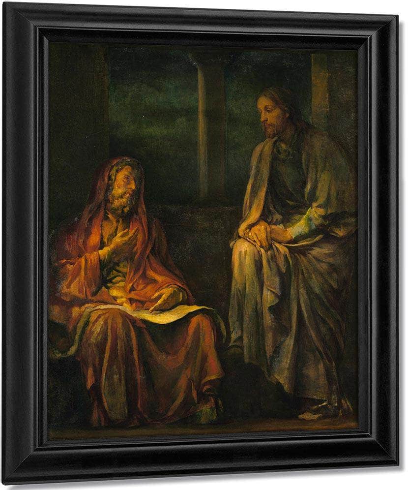 Visit Of Nicodemus To Christ By John La Farge Fine Art Print