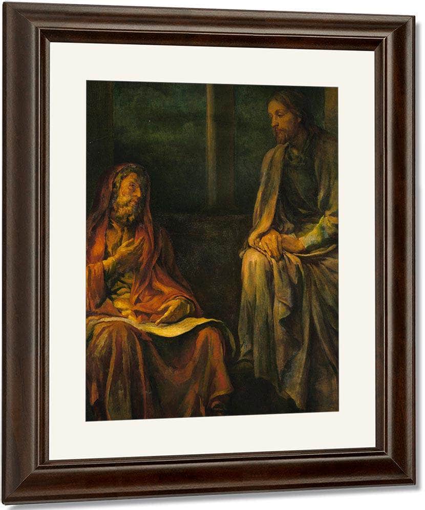 Visit Of Nicodemus To Christ By John La Farge Fine Art Print