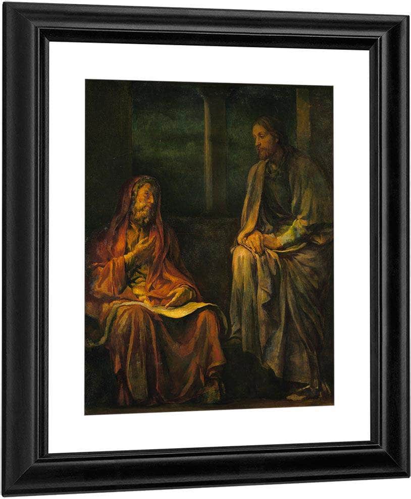Visit Of Nicodemus To Christ By John La Farge Fine Art Print