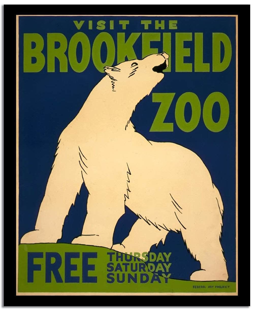 Visit The Brookeield Zoo  Vintage Circus Poster Fine Art Print
