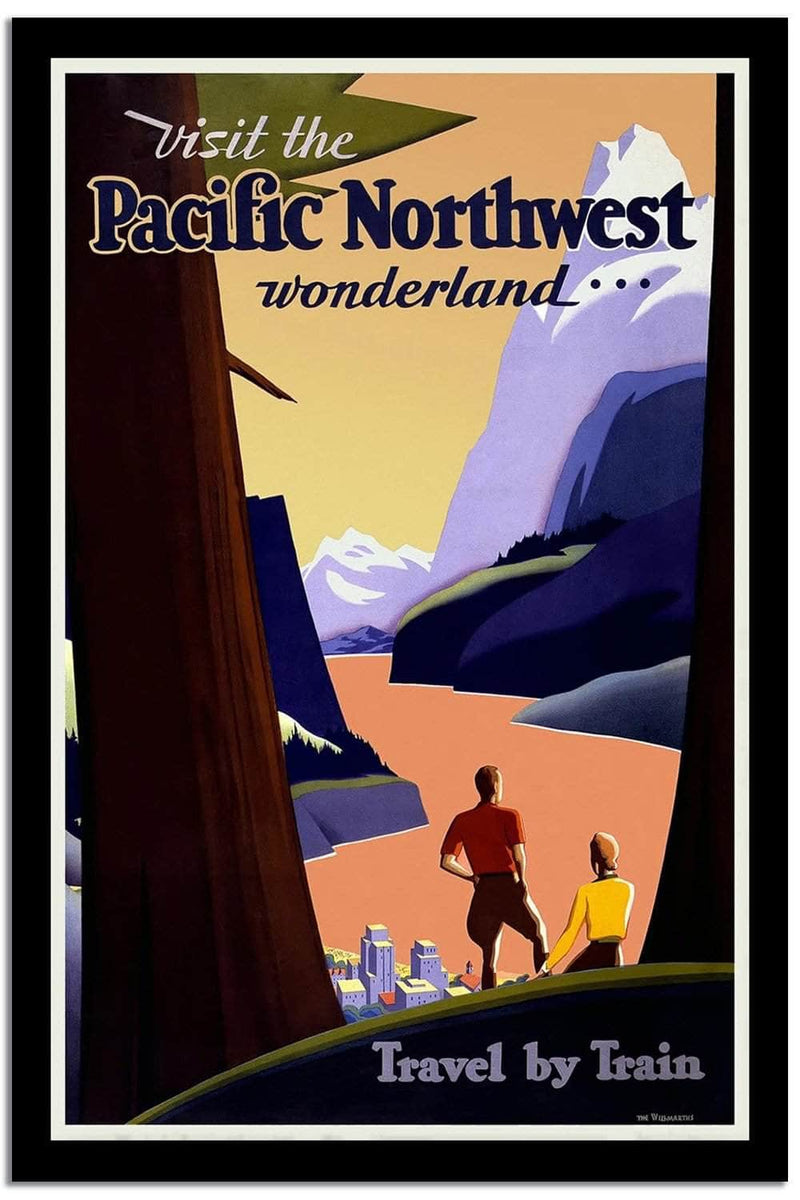 Visit The Pacifi Northwest Wonderland  Vintage Poster Fine Art Print