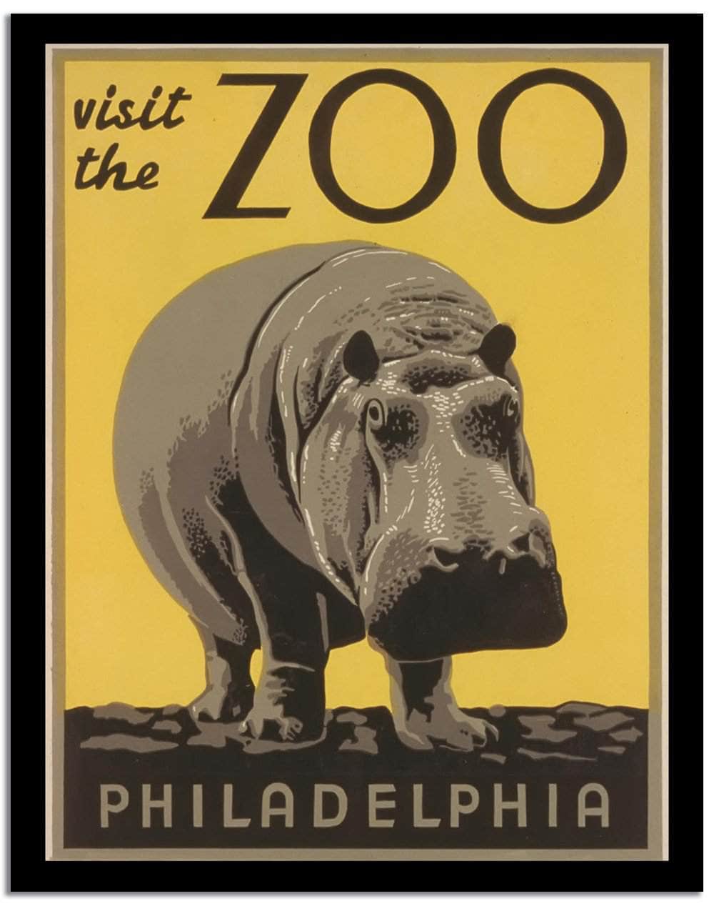 Visit The Zoo  Vintage Poster Fine Art Print