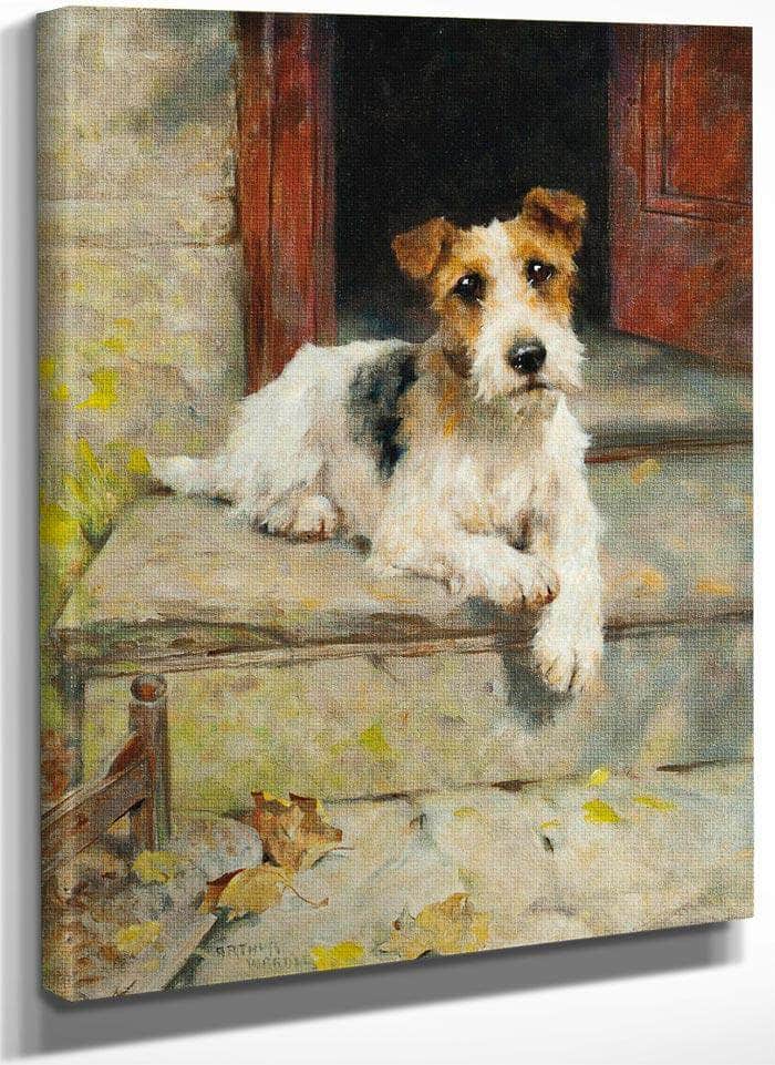 Waiting For Master A Wire Coated Fox Terrier By Arthur Wardle Fine Art Print