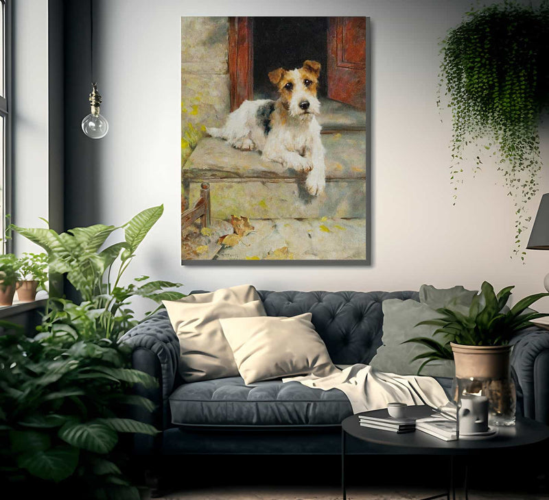 Waiting For Master A Wire Coated Fox Terrier By Arthur Wardle Fine Art Print