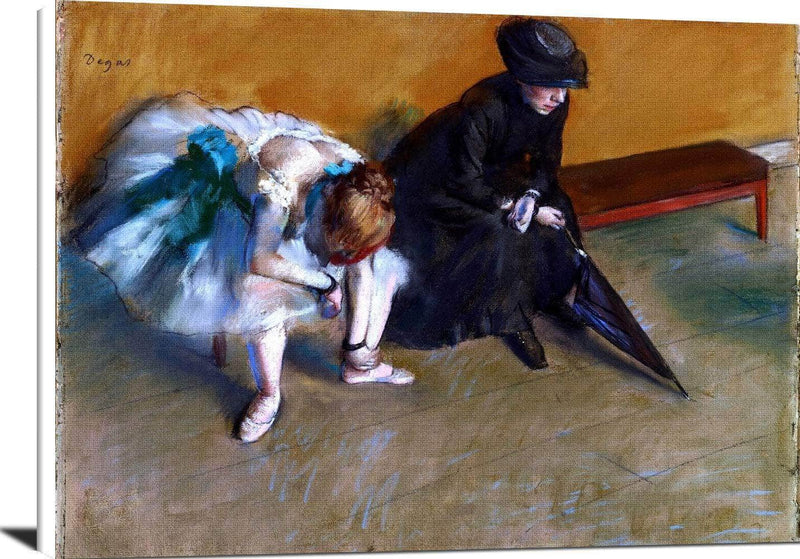 Waiting Painting Edgar Degas Canvas Art Fine Art Print