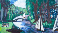 Waldgracht With Sailing Painting Max Beckmann Canvas Art Fine Art Print
