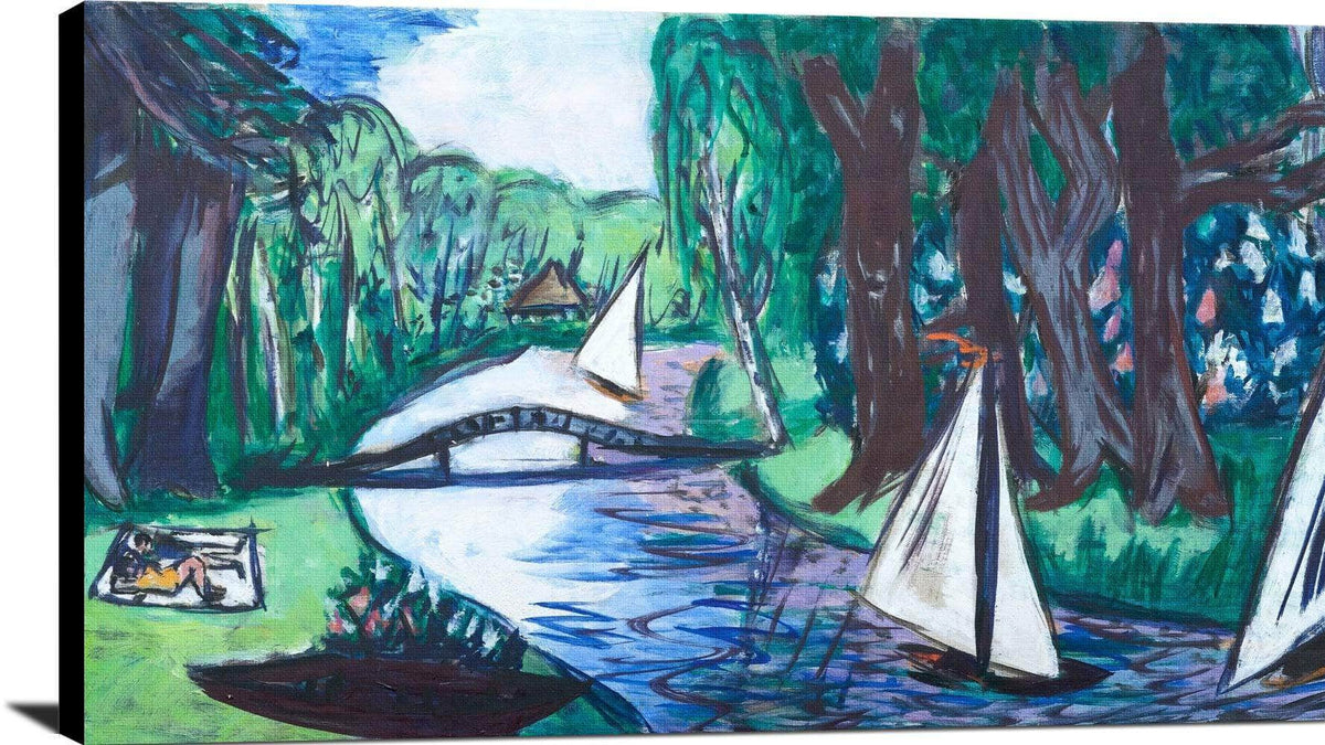 Waldgracht With Sailing Painting Max Beckmann Canvas Art Fine Art Print