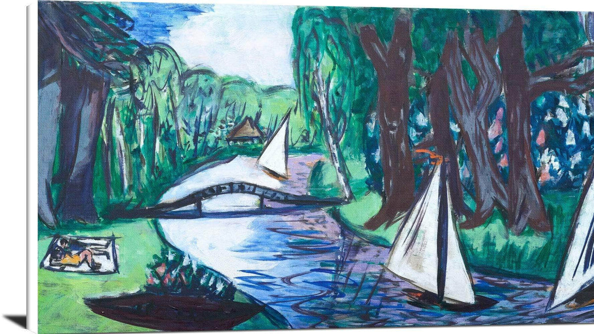 Waldgracht With Sailing Painting Max Beckmann Canvas Art Fine Art Print