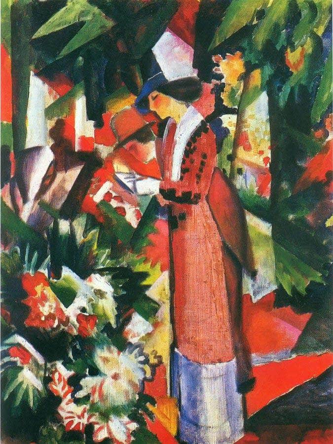 Walk Among Flowers By August Macke Fine Art Print
