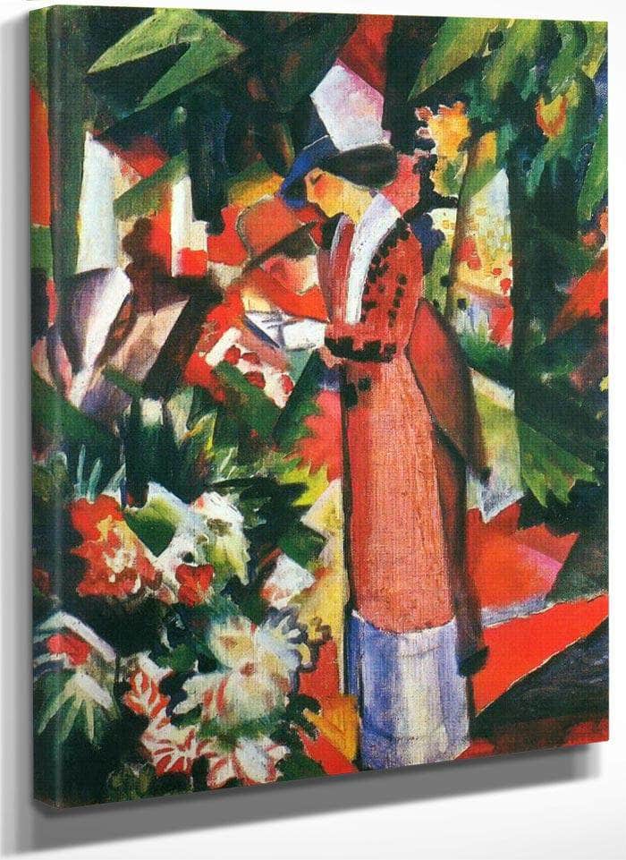 Walk Among Flowers By August Macke Fine Art Print