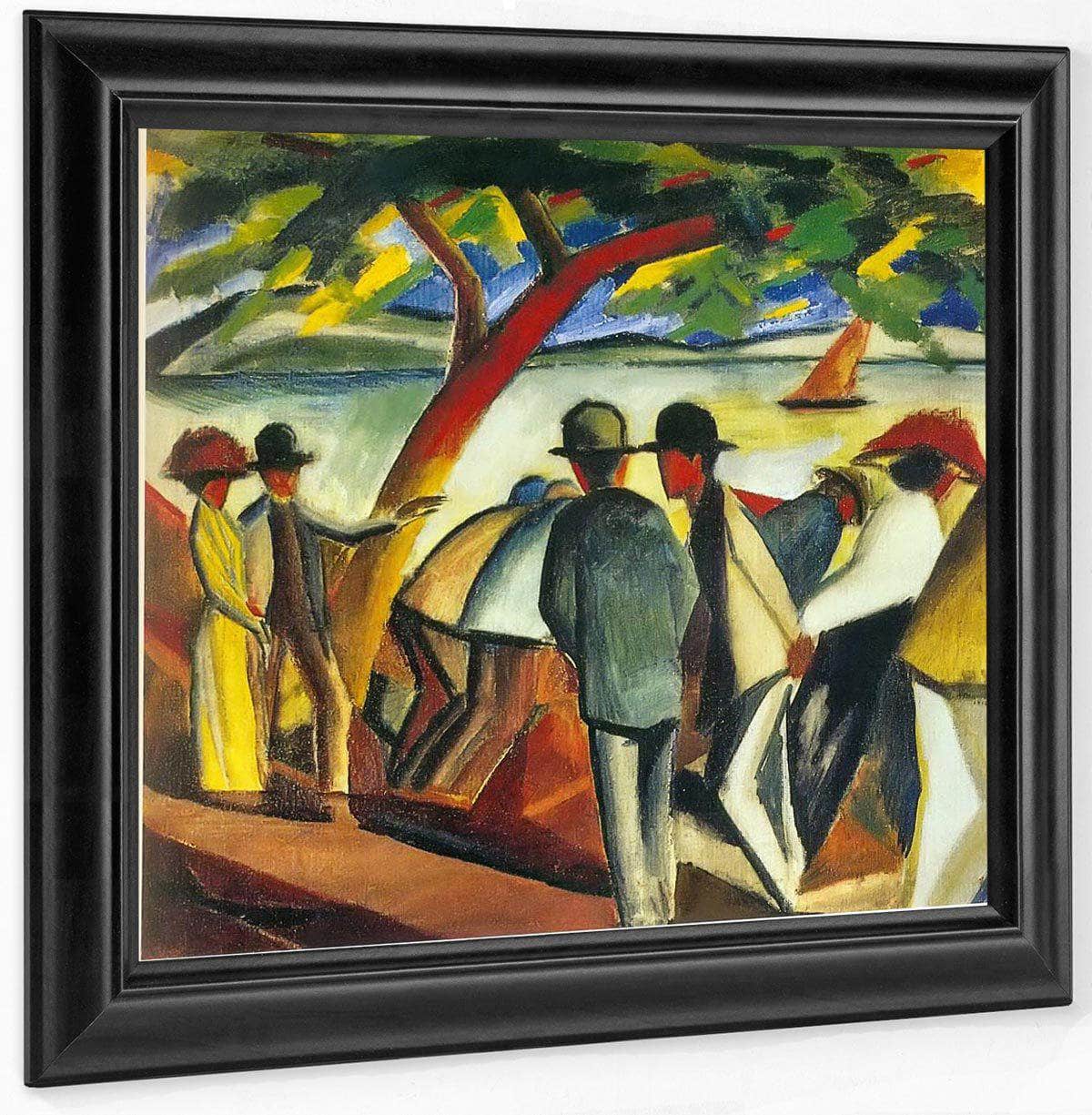 Walkers By The Lake I By August Macke Fine Art Print