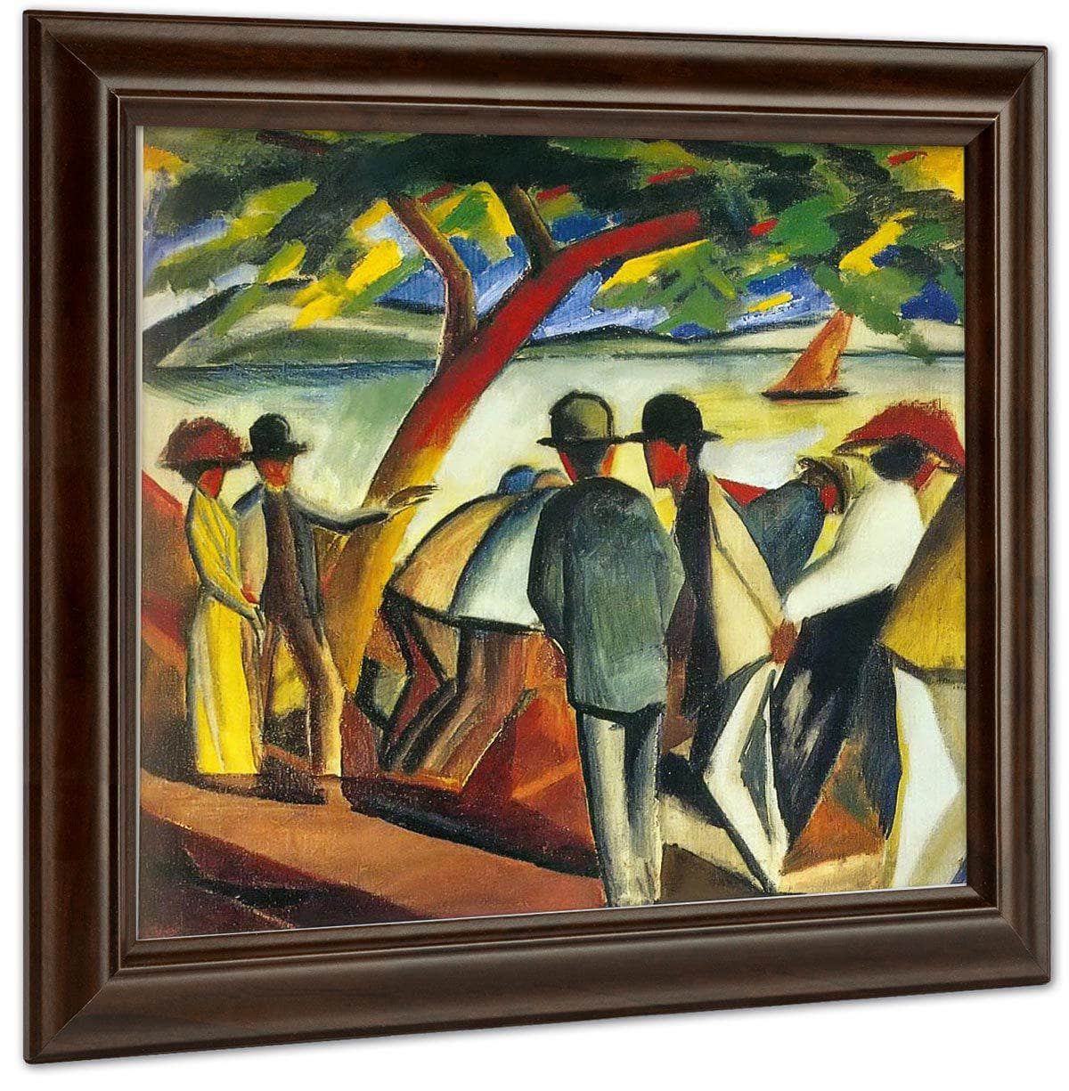 Walkers By The Lake I By August Macke Fine Art Print
