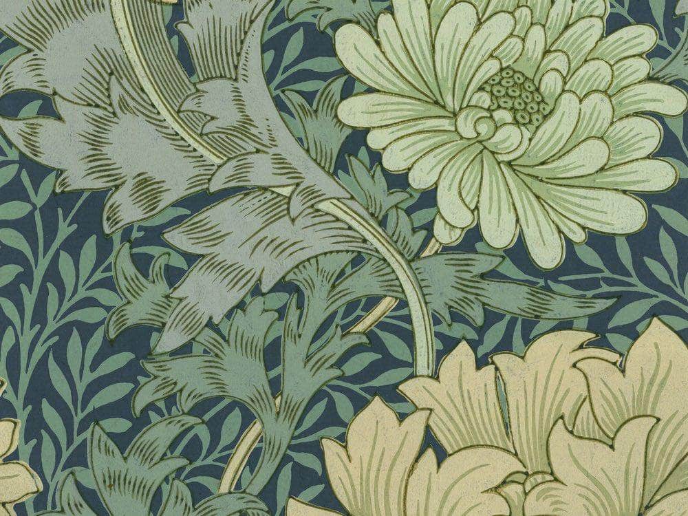 Wallpaper Sample With Chrysanthemum By William Morris Fine Art Print