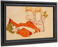 Wally In Red Blouse With Raised Knees 1913 Watercolor Gouache 31X47Cm Pc By Egon Schiele Fine Art Print