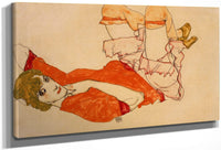 Wally In Red Blouse With Raised Knees 1913 Watercolor Gouache 31X47Cm Pc By Egon Schiele Fine Art Print