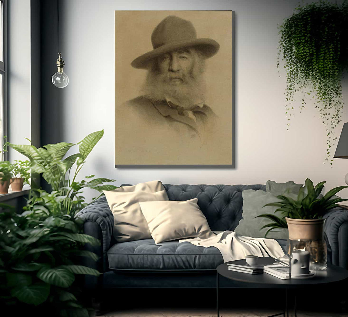 Walt Whitman By Thomas Wilmer Dewing Fine Art Print