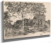 Walt Whitman's Birthplace By Childe Hassam Fine Art Print