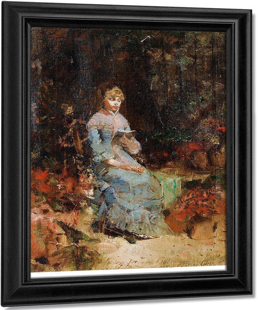Walter Gay ; Young Woman Reading ; Signed Lower Irght ; Oil On Canvas By Walter Gay Fine Art Print