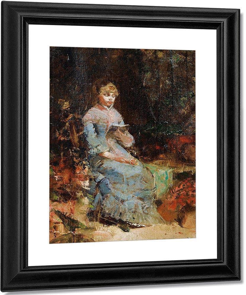 Walter Gay ; Young Woman Reading ; Signed Lower Irght ; Oil On Canvas By Walter Gay Fine Art Print