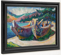 War Canoes Alert Bay 1912 By Emily Carr Fine Art Print