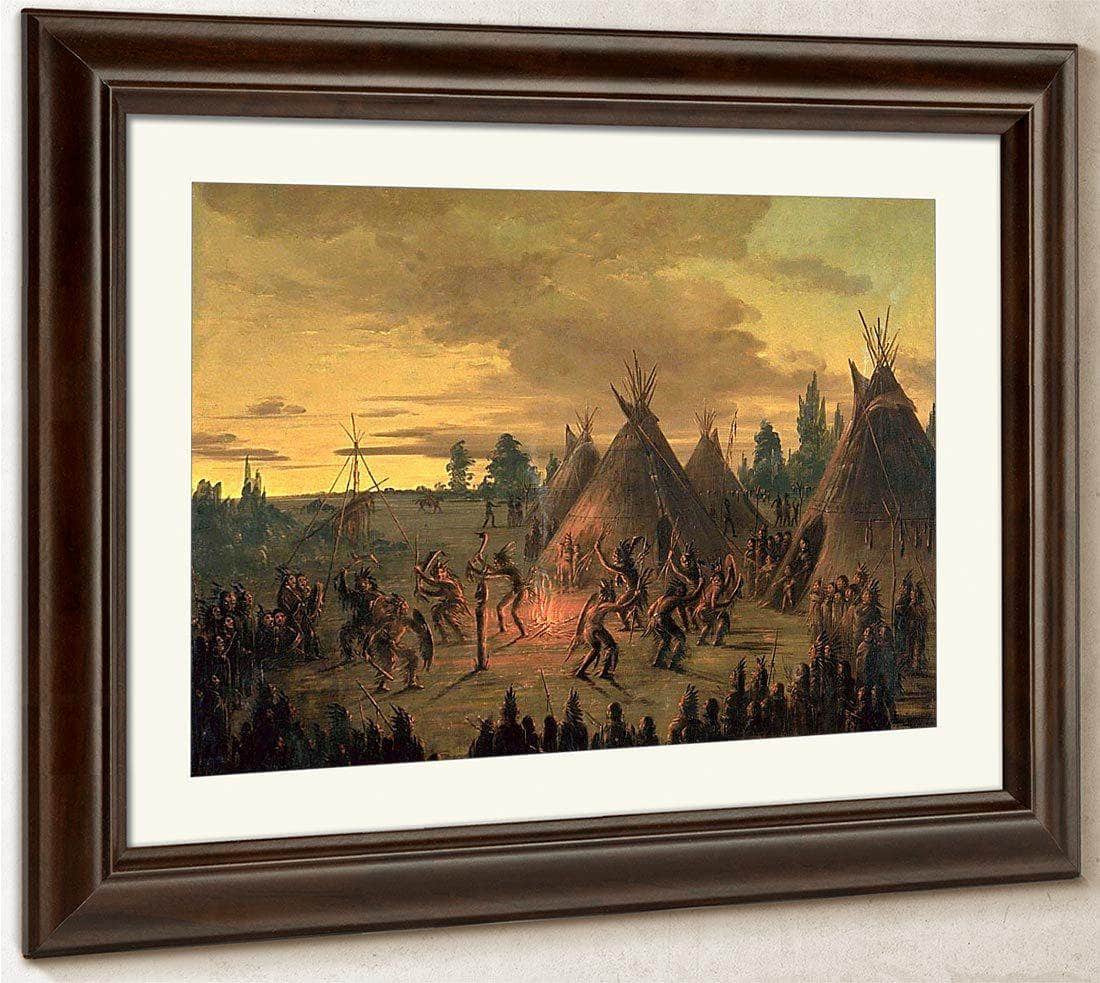 War Dance, Sioux By George Catlin Fine Art Print