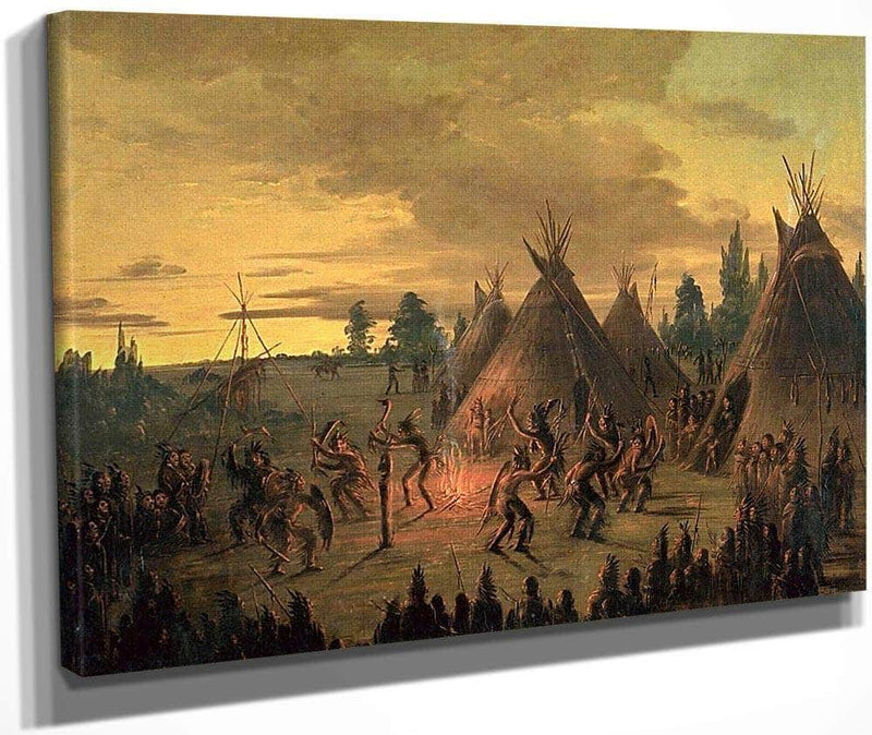 War Dance, Sioux By George Catlin Fine Art Print