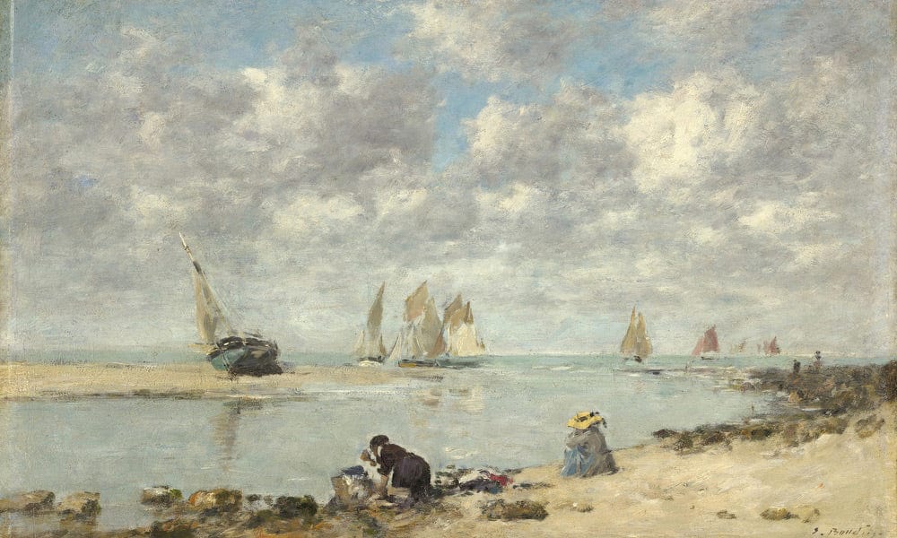 Washerwoman Near Trouville By Eugene Boudin Fine Art Print