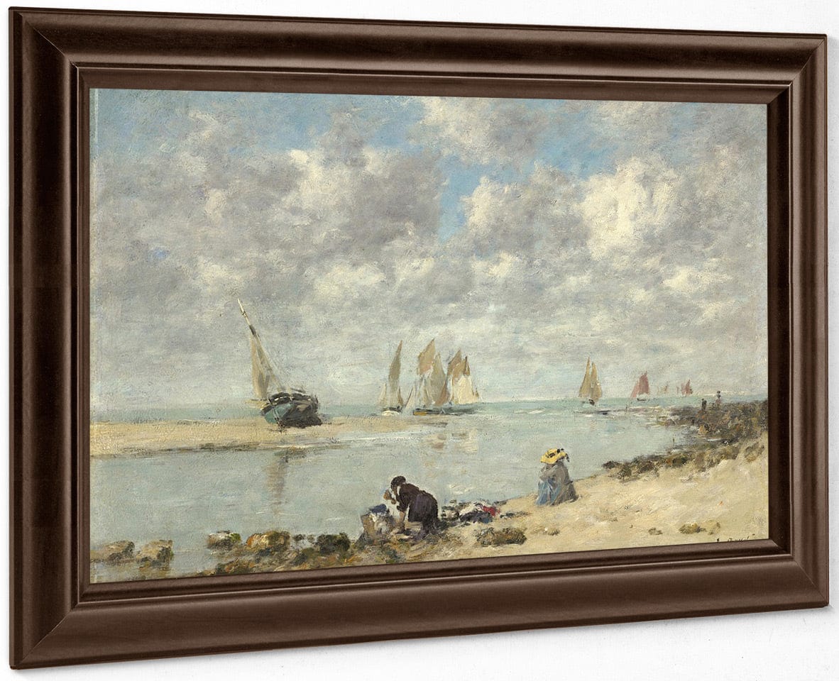 Washerwoman Near Trouville By Eugene Boudin Fine Art Print