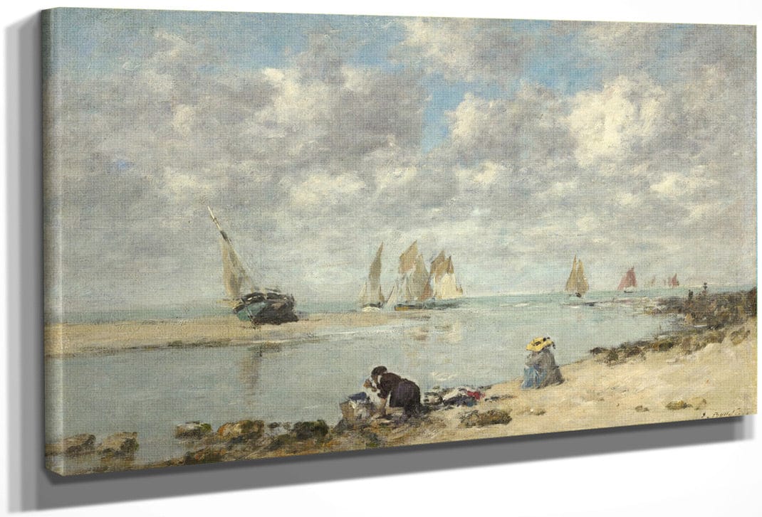 Washerwoman Near Trouville By Eugene Boudin Fine Art Print