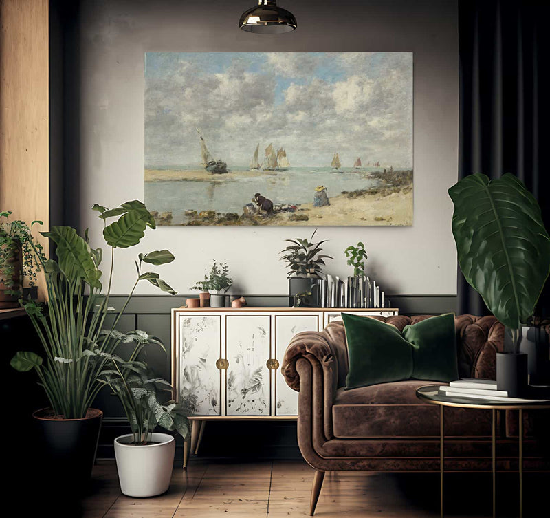 Washerwoman Near Trouville By Eugene Boudin Fine Art Print