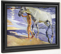 Washing The Horse By Joaquin Sorolla Y Bastida Fine Art Print
