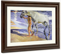 Washing The Horse By Joaquin Sorolla Y Bastida Fine Art Print